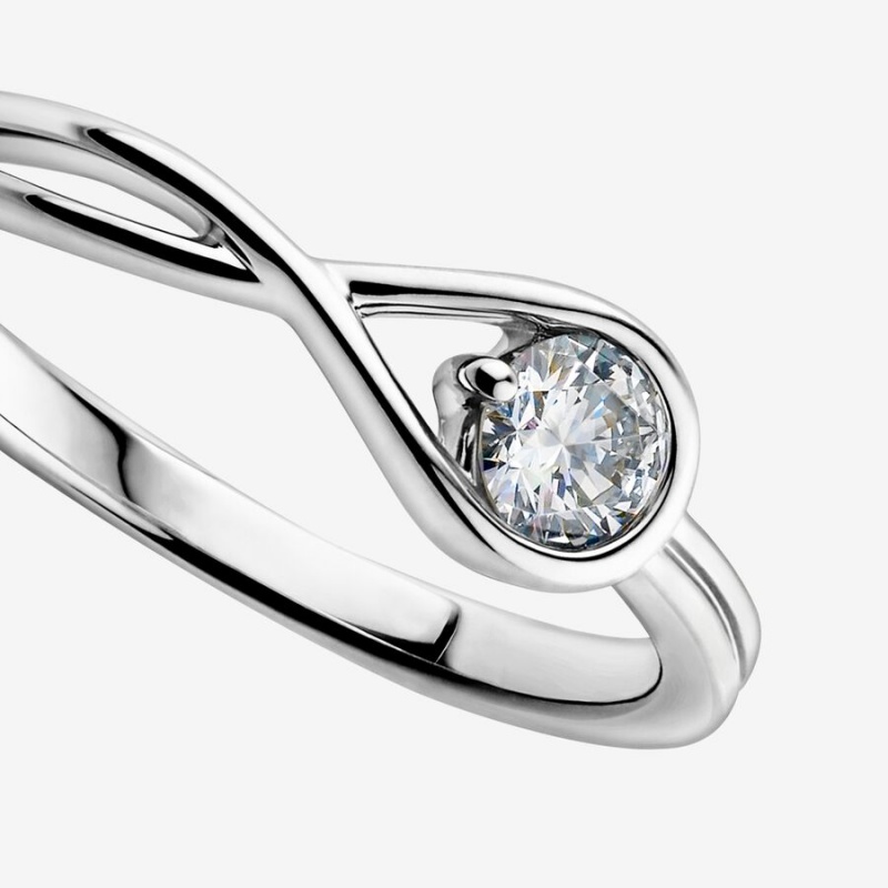 Pandora Brilliance 0.25 ct tw Ringe Silber | JGVSUAK-63