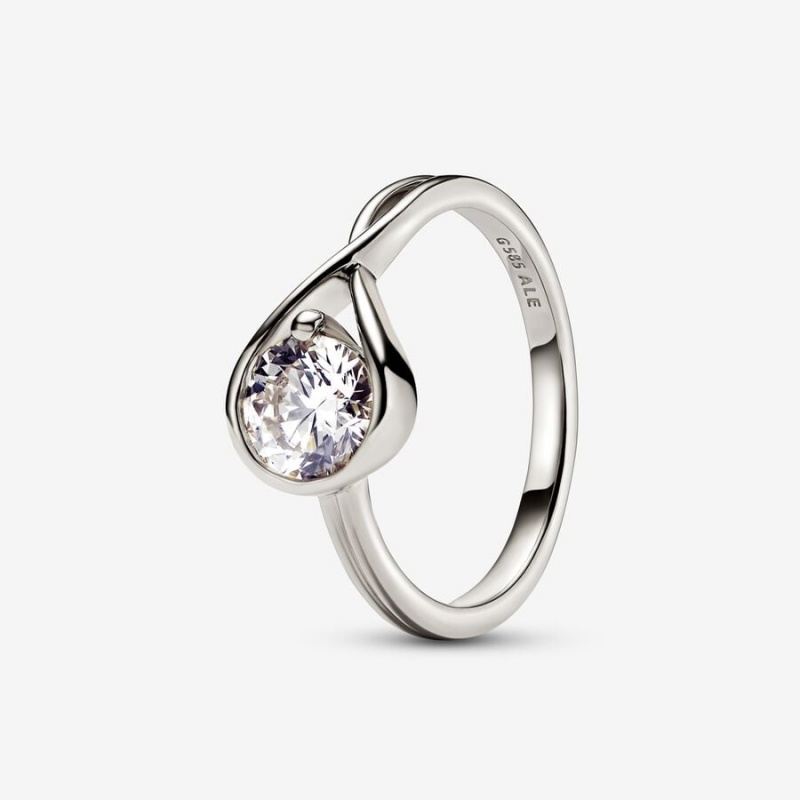 Pandora Brilliance 1.00 ct tw Lab-Created Diamond Weiß Gold | YMPKHAE-14