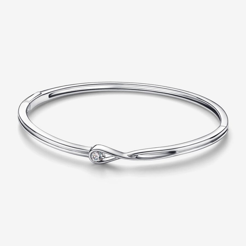 Pandora Brilliance Lab-created 0.15 ct tw Diamond Bangle Armreifen Silber | AXPGLQI-14