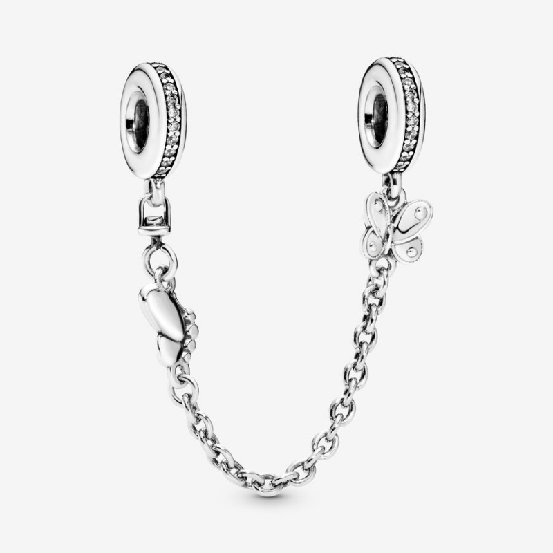 Pandora Butterfly Sicherheits Safety Chains Silber | USWGYLN-47