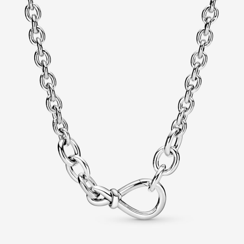 Pandora Chunky Infinity Knot Kette mit Anhänger Silber | SALPVTG-25