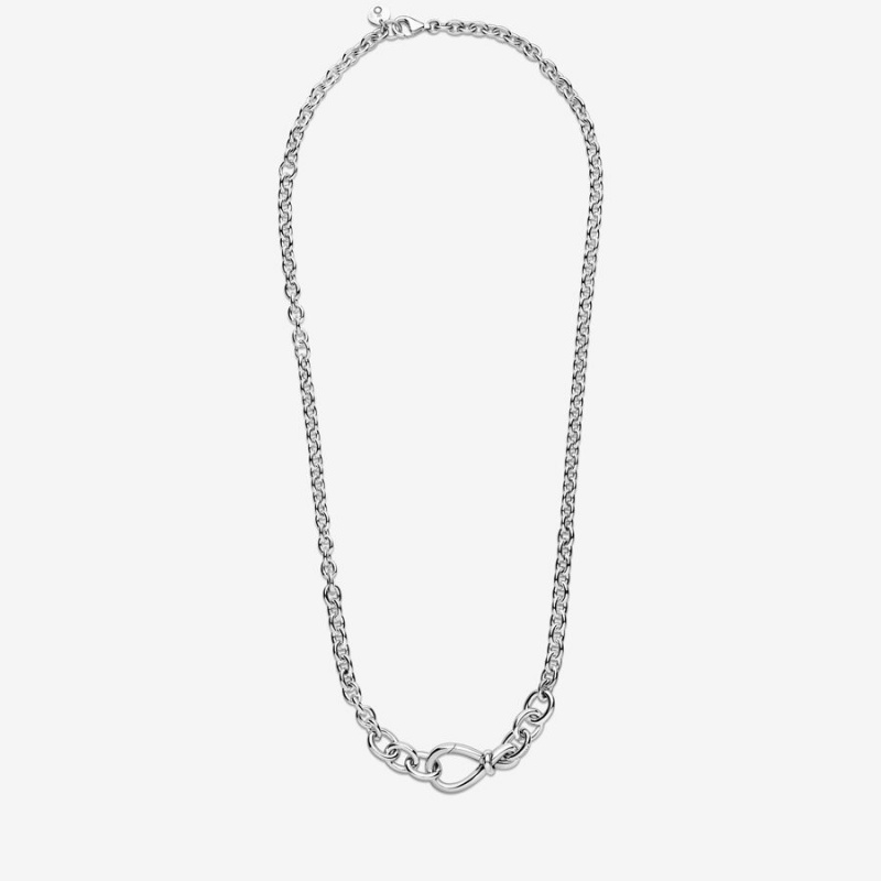 Pandora Chunky Infinity Knot Kette mit Anhänger Silber | SALPVTG-25