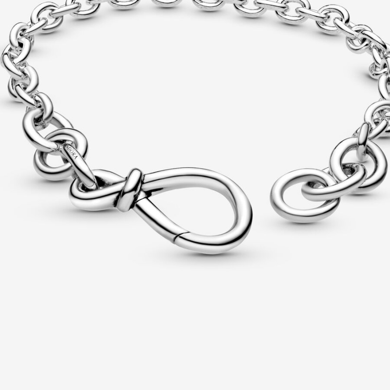 Pandora Chunky Infinity Knot Nicht-charme Silber | UZLNPWS-52