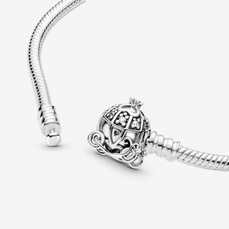 Pandora Cinderella Pumpkin Coach Clasp Moments Charm Silber | SQHCXEM-19