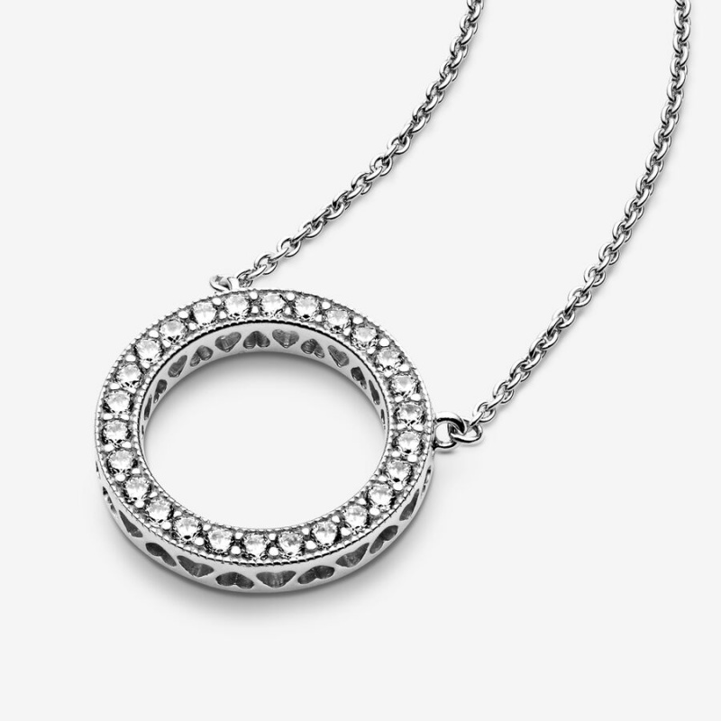 Pandora Circle of Sparkle Halsketten Silber | QEDCLWV-02