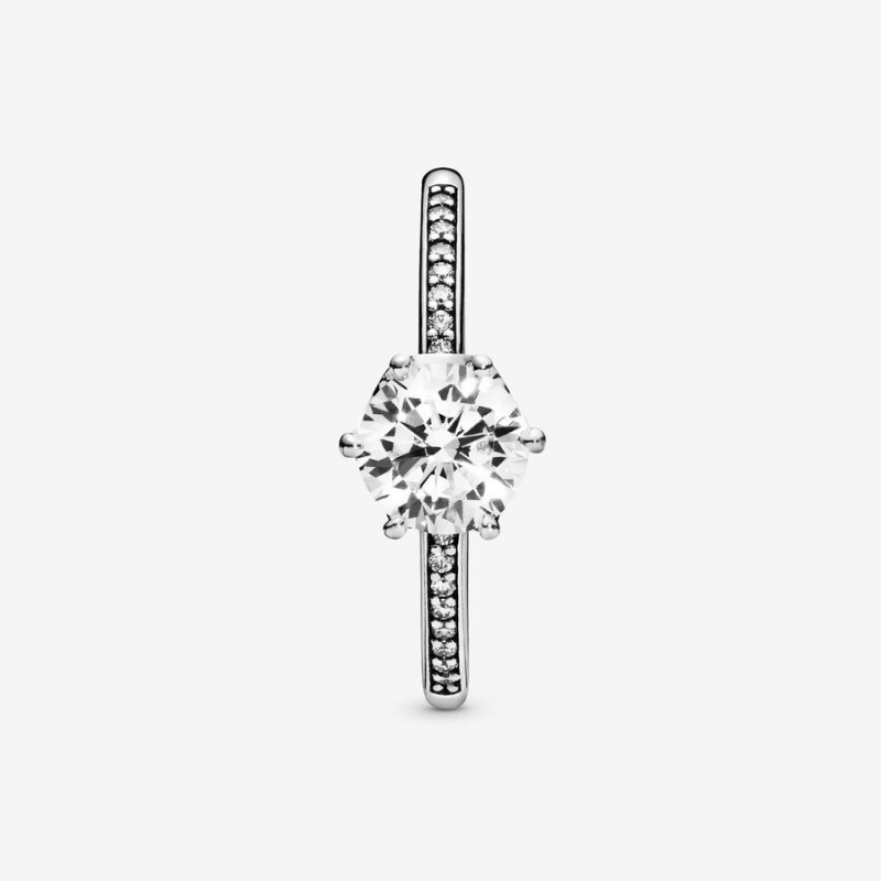 Pandora Clear Sparkling Crown Solitaire Solitär Silber | MQWFZCK-81