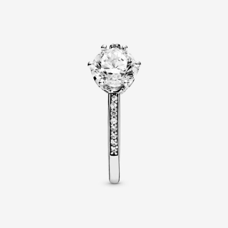 Pandora Clear Sparkling Crown Solitaire Solitär Silber | MQWFZCK-81