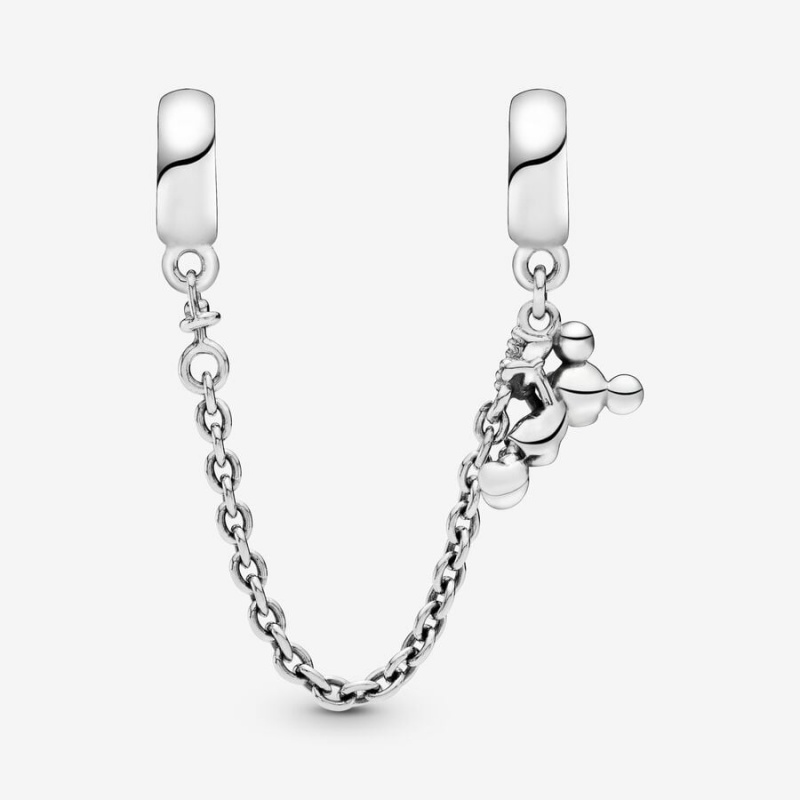 Pandora Climbing Mickey Sicherheits Red CZ Safety Chains Silber | KJPNGEU-19