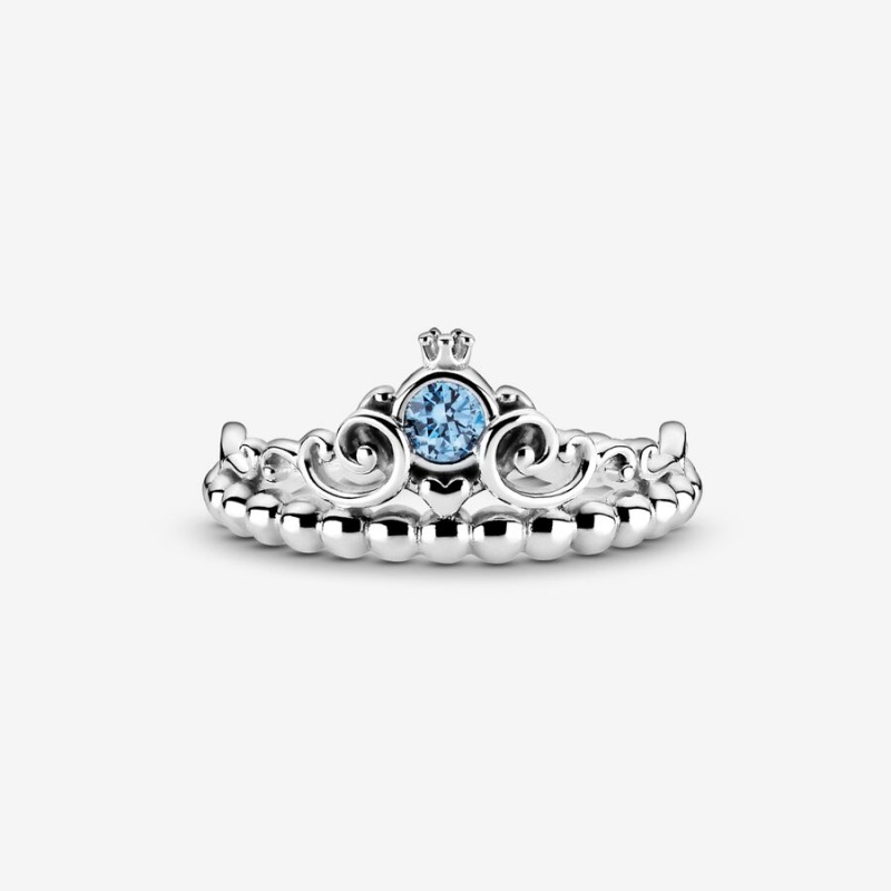 Pandora Disney Cinderella Blue Tiara Herz Silber | VRA-386057