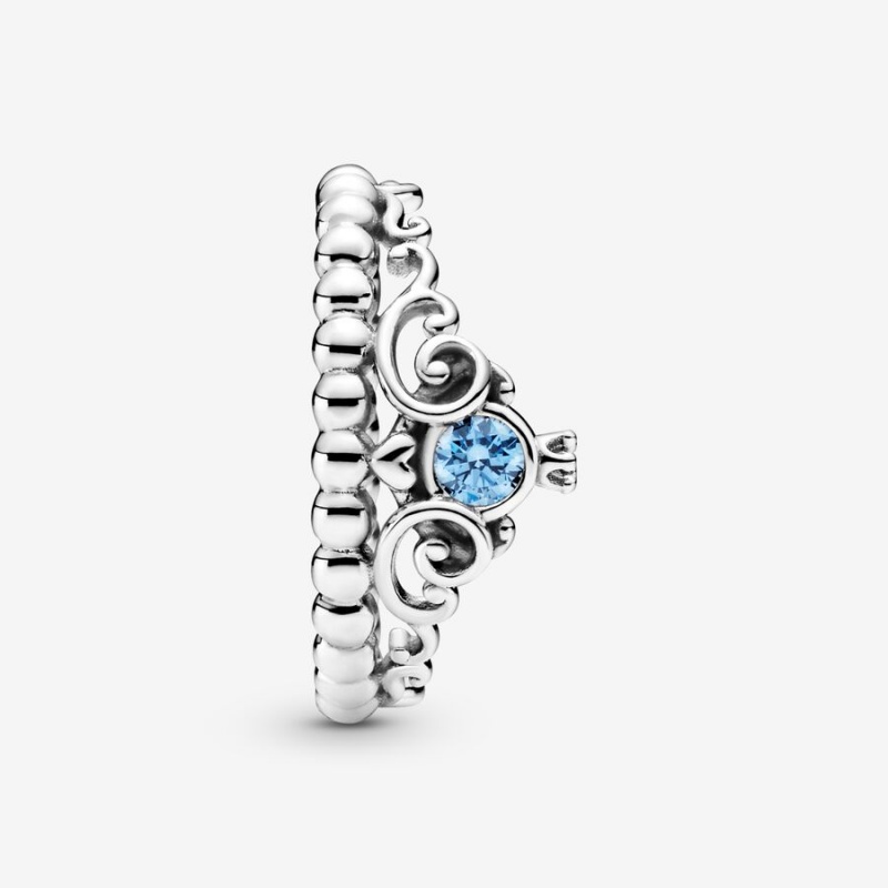 Pandora Disney Cinderella Blue Tiara Herz Silber | VRA-386057