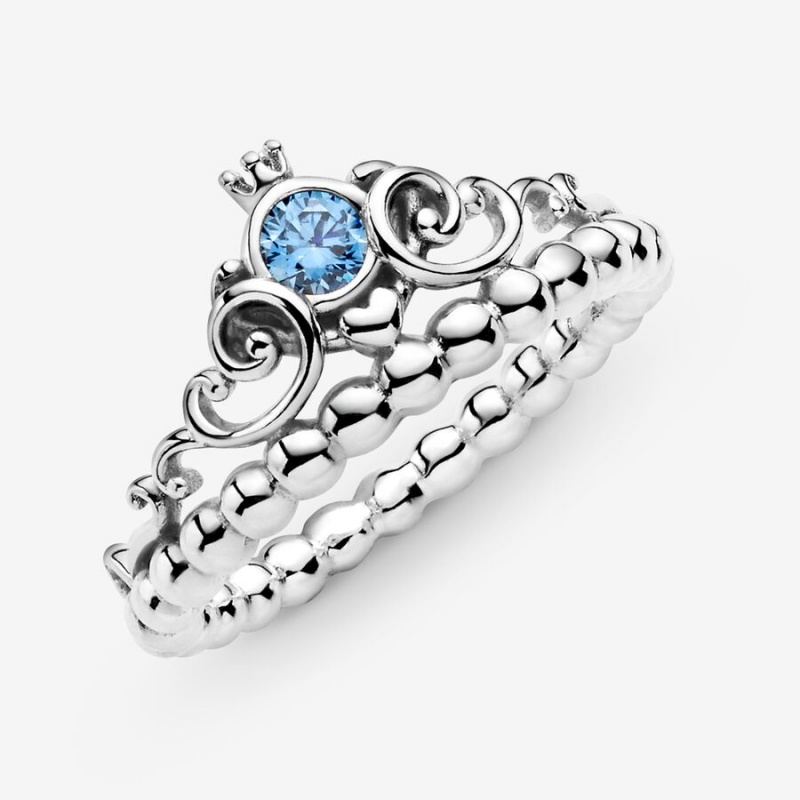 Pandora Disney Cinderella Blue Tiara Herz Silber | VRA-386057