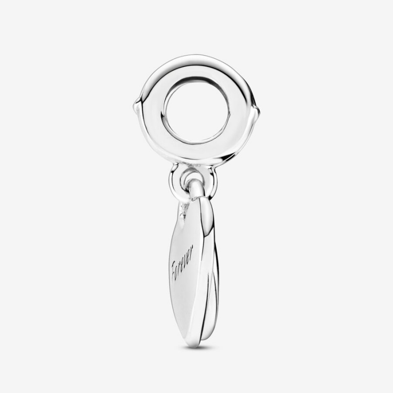 Pandora Double Heart Split Dangle Charm mit Anhänger Silber | ZAJPLRI-79