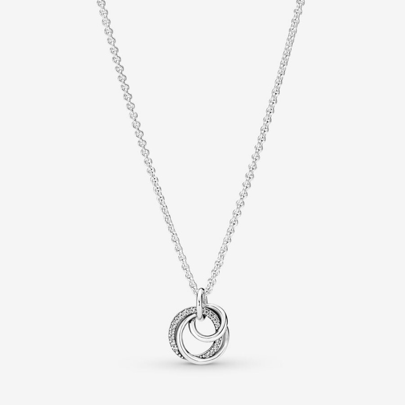 Pandora Family Always Encircled Pendant Necklace Kette mit Anhänger Silber | EWDYNHX-90