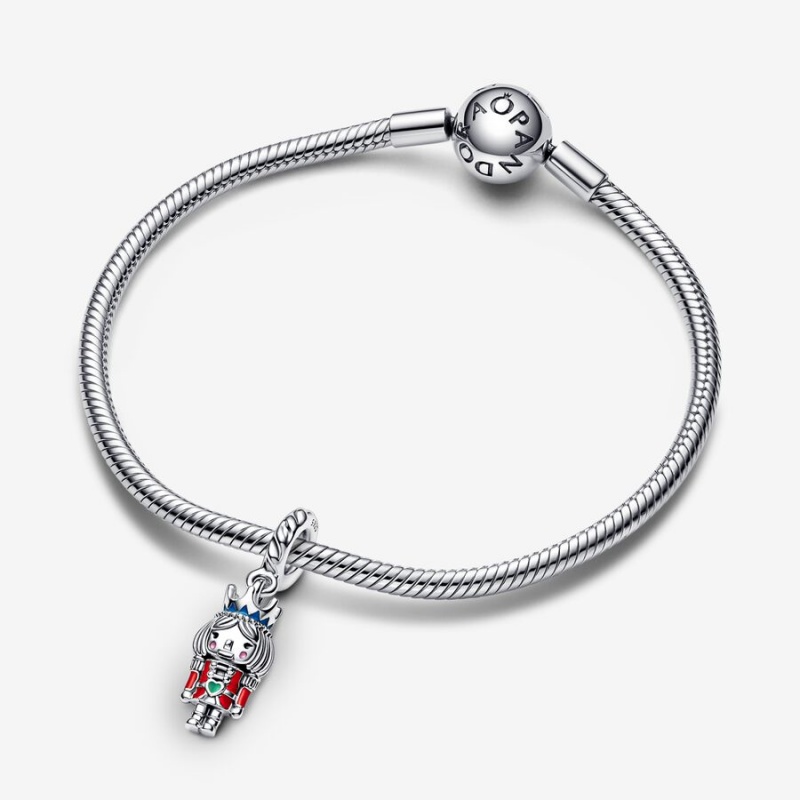 Pandora Festive Nutcracker 2022 Dangle Charm mit Anhänger Silber | RFYVABG-51