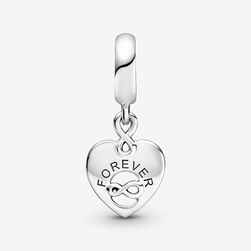 Pandora Friends Forever Heart Dangle Charm mit Anhänger Silber | UPRHLJA-42