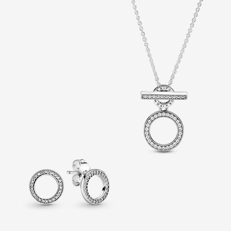 Pandora Halsketten- Und Ohrring-sets Silber | DYFTAUE-46