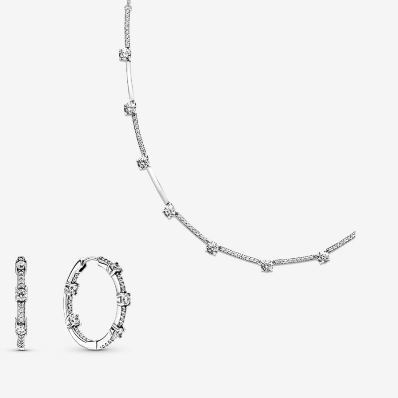 Pandora Halsketten- Und Ohrring-sets Silber | BCGXSAR-47