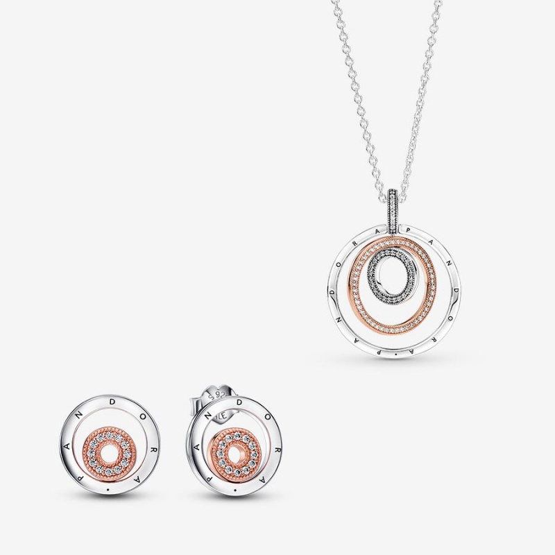 Pandora Halsketten- Und Ohrring-sets Silber | HBJKOAW-76