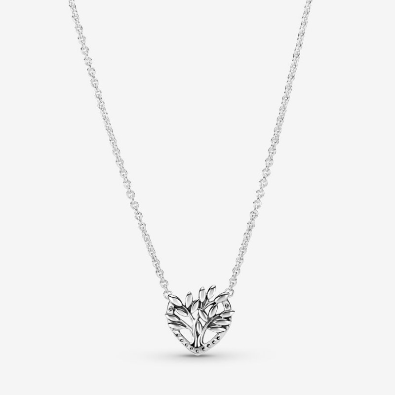 Pandora Heart Family Tree Collier Kette mit Anhänger Silber | OXGSWJC-43