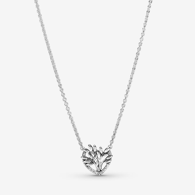 Pandora Heart Family Tree Collier Kette mit Anhänger Silber | OXGSWJC-43