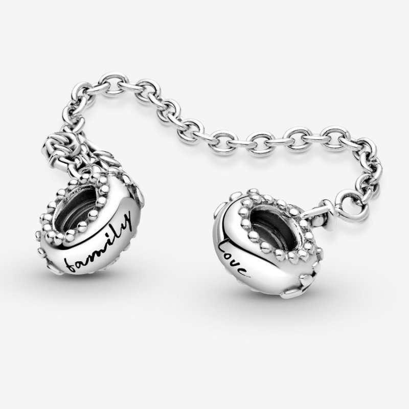 Pandora Heart Family Tree Sicherheits Safety Chains Silber | JDRPFQX-08