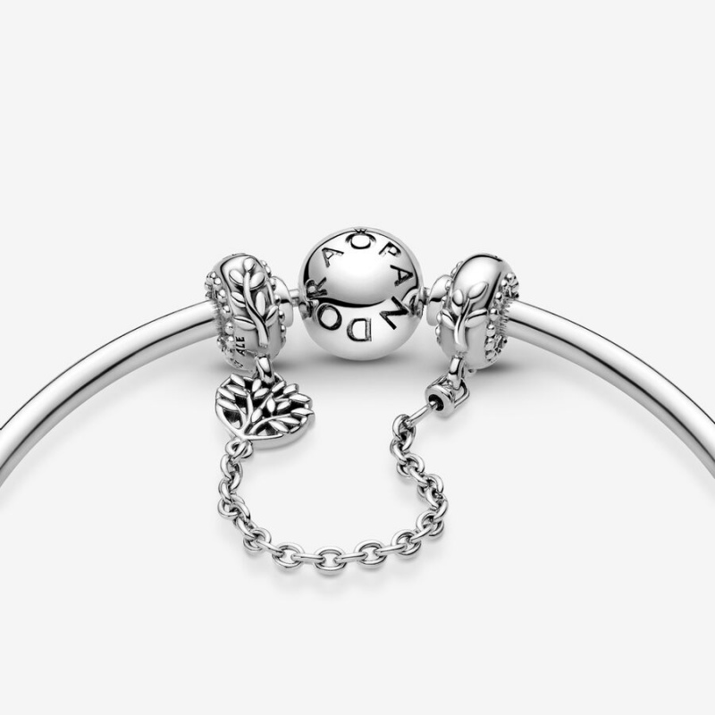 Pandora Heart Family Tree Sicherheits Safety Chains Silber | JDRPFQX-08