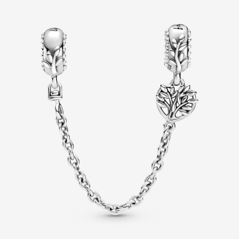 Pandora Heart Family Tree Sicherheits Safety Chains Silber | JDRPFQX-08