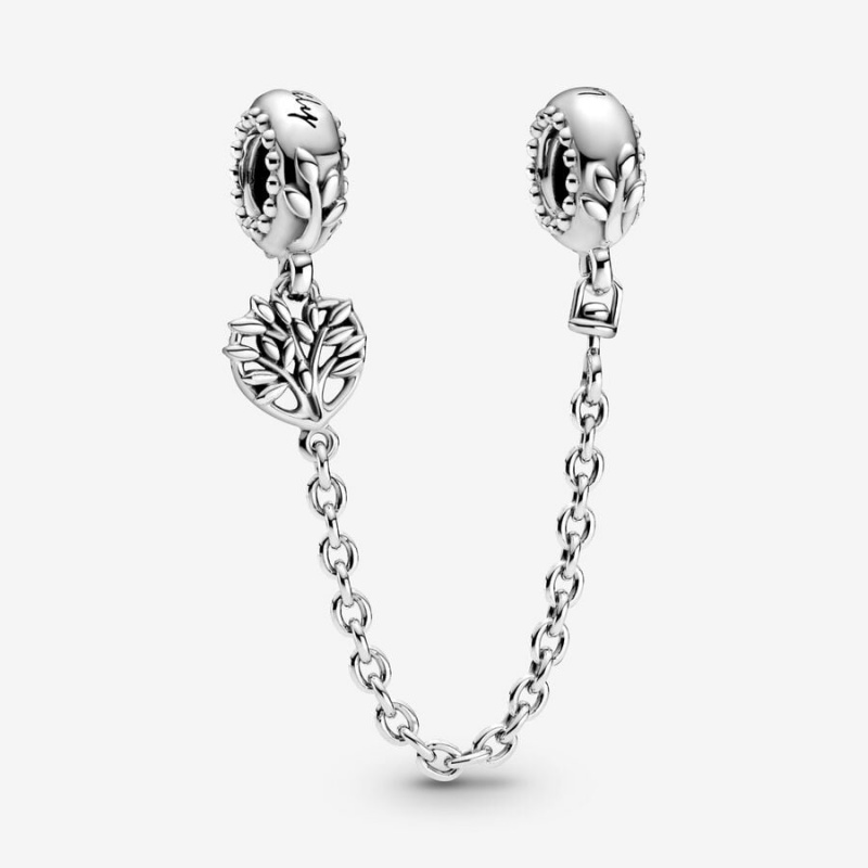 Pandora Heart Family Tree Sicherheits Safety Chains Silber | JDRPFQX-08