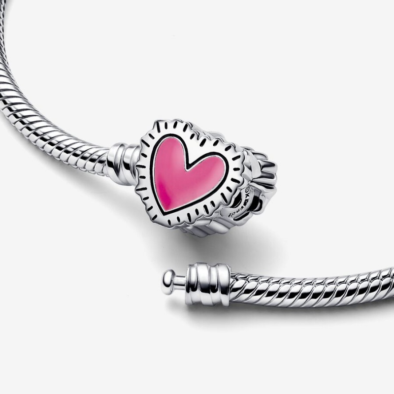 Pandora Keith Haring x Moments Radiant Heart Snake Kette Silber | PZLNOBY-71