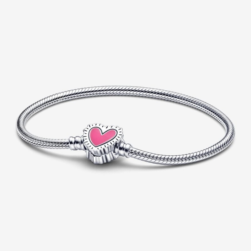 Pandora Keith Haring x Moments Radiant Heart Snake Kette Silber | PZLNOBY-71