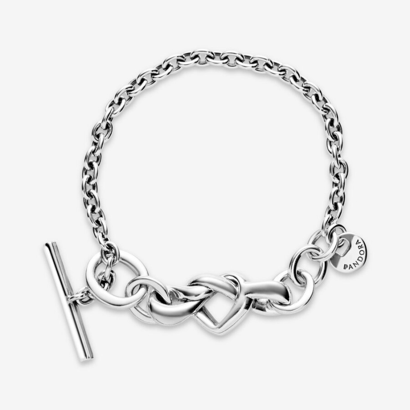 Pandora Knotted Heart T-Bar Nicht-charme Pandora Us | TNFSRGD-18