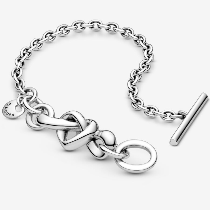 Pandora Knotted Heart T-Bar Nicht-charme Pandora Us | TNFSRGD-18