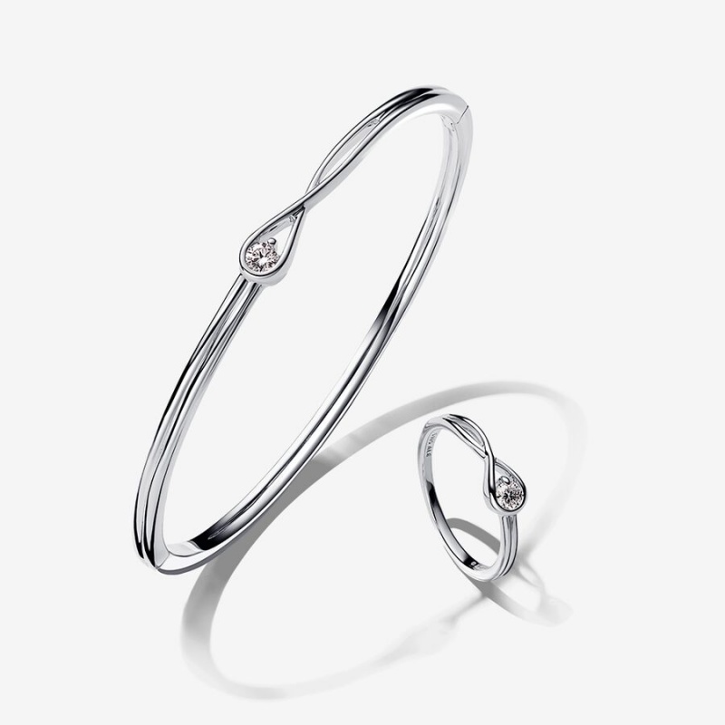 Pandora Lab-created Diamond Styled Sets Silber | QSZJXGN-16