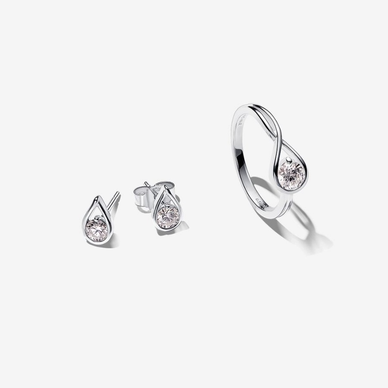 Pandora Lab-created Diamond Styled Sets Silber | DLXOPAE-79