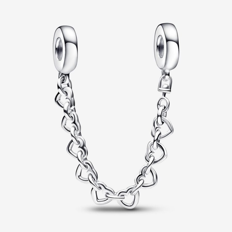 Pandora Linked Hearts Sicherheits Safety Chains Silber | WNAJFKO-93