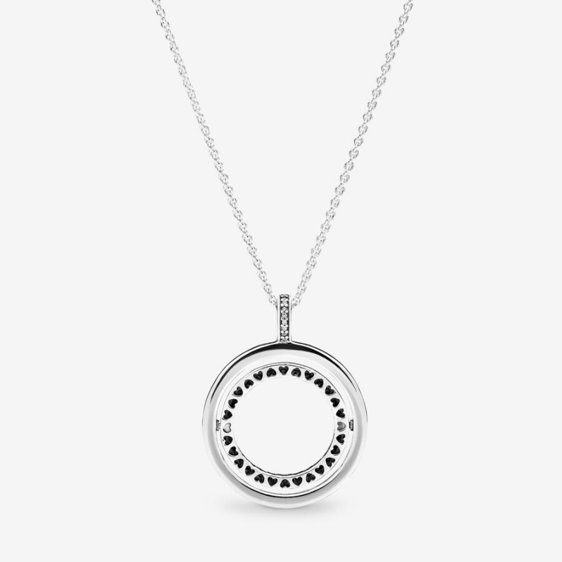 Pandora Logo Circle Halsketten Silber | XVEYSPD-24