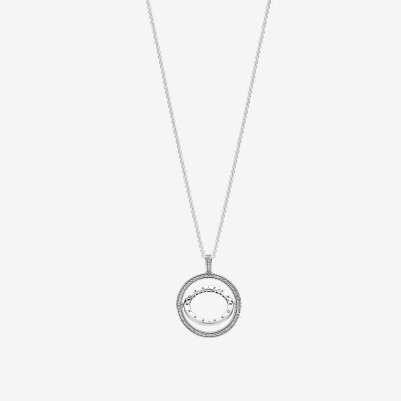 Pandora Logo Circle Halsketten Silber | XVEYSPD-24