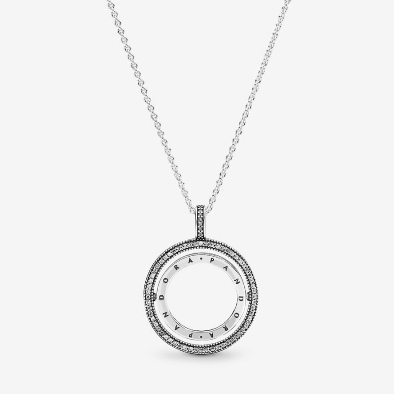 Pandora Logo Circle Halsketten Silber | XVEYSPD-24