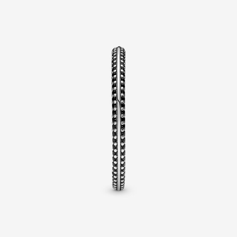 Pandora ME Black Pavé Stapelbar Silber | RTX-437218