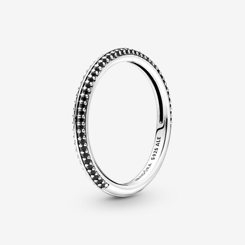 Pandora ME Black Pavé Stapelbar Silber | RTX-437218