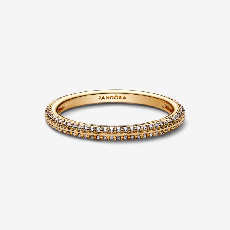 Pandora ME Pavé Band Gold | QXYJHRB-53