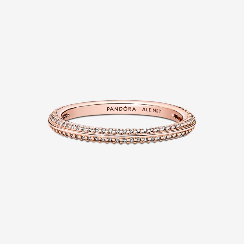 Pandora ME Pavé Band Rosa Gold | QEGIVKW-53