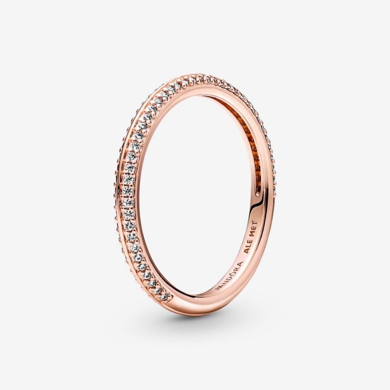 Pandora ME Pavé Band Rosa Gold | QEGIVKW-53