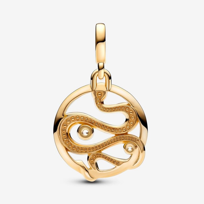 Pandora ME Pavé Snake Medallion Anhänger Gold | FSGUCBX-05