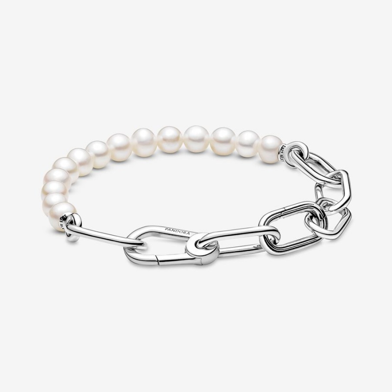 Pandora ME Treated Freshwater Cultured Pearl Verknüpfung Silber | OSCXFYG-03