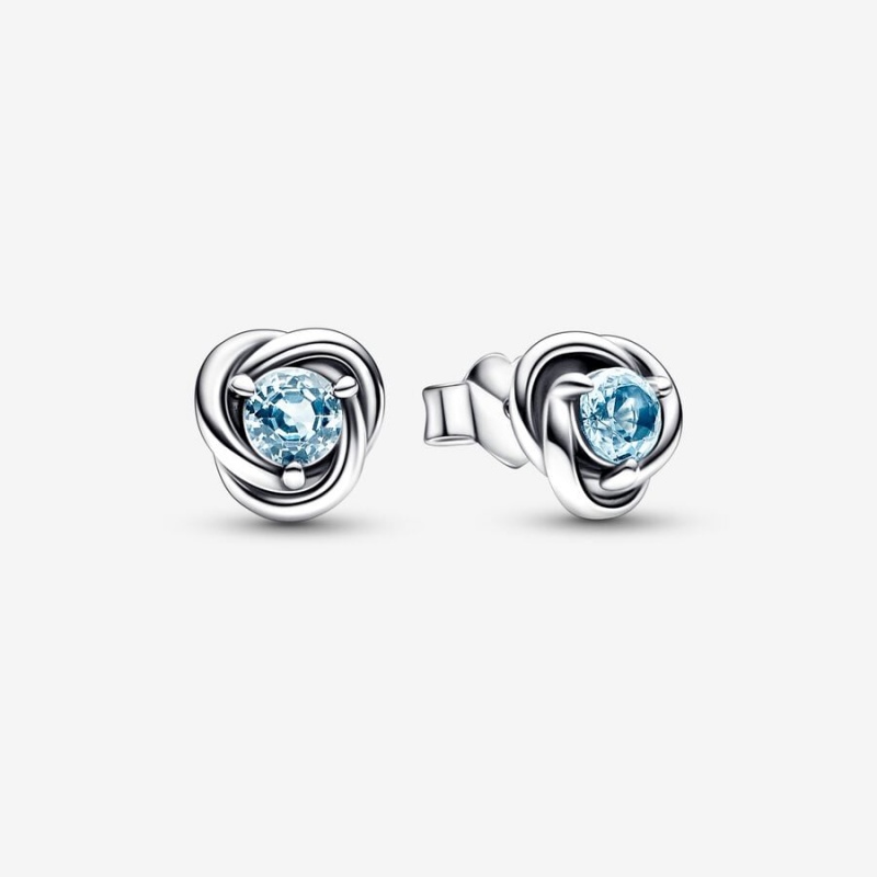 Pandora March Sea Aqua Blue Eternity Circles Ohrstecker Silber | XRMPYOD-05