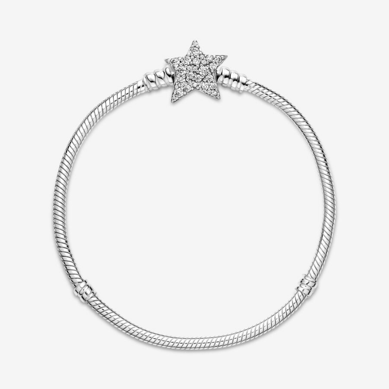 Pandora Moments Asymmetric Star Clasp Snake Charm Silber | WFJBKIA-78