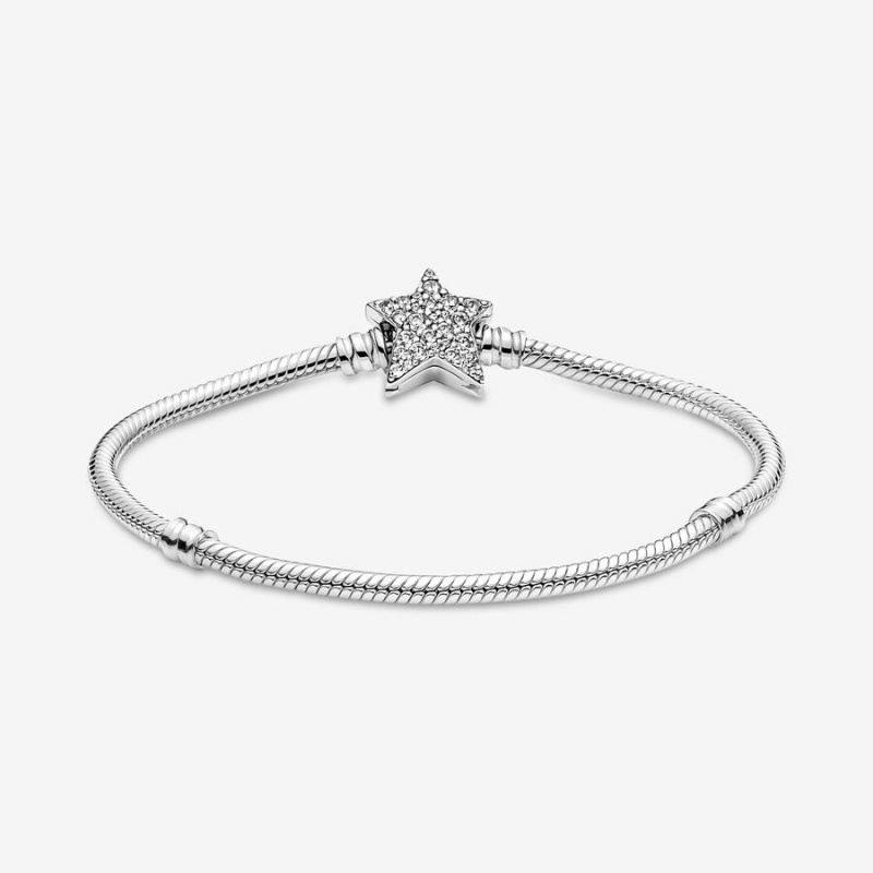 Pandora Moments Asymmetric Star Clasp Snake Charm Silber | WFJBKIA-78