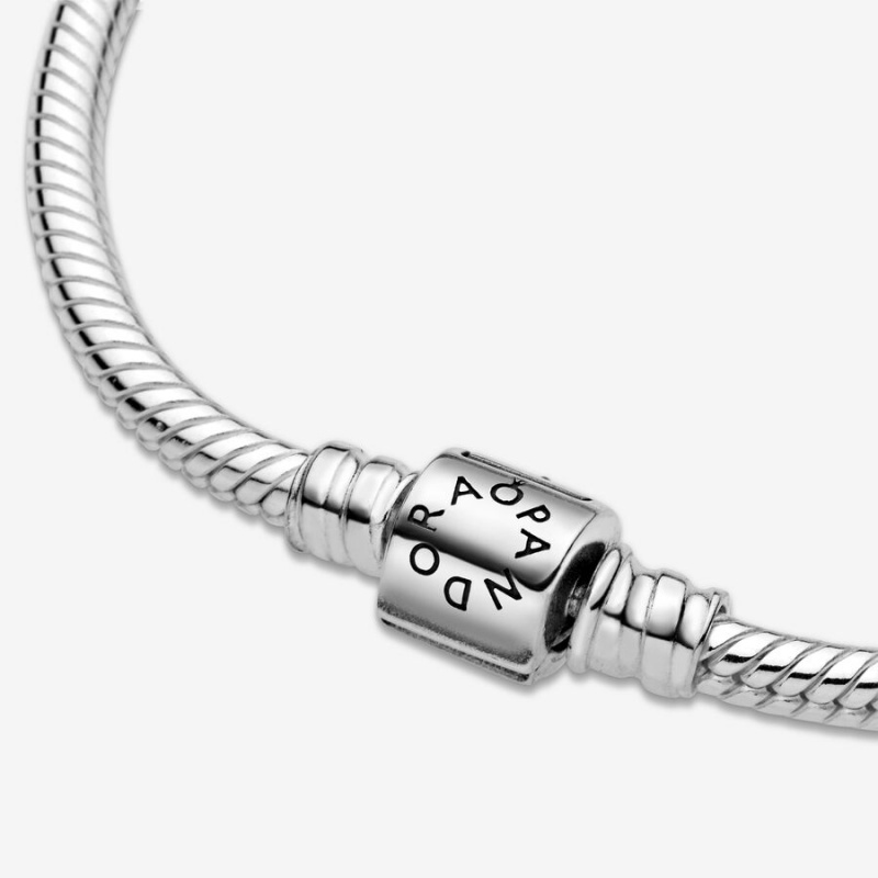 Pandora Moments Barrel Clasp Snake Charm Holders Silber | YDZERUC-16