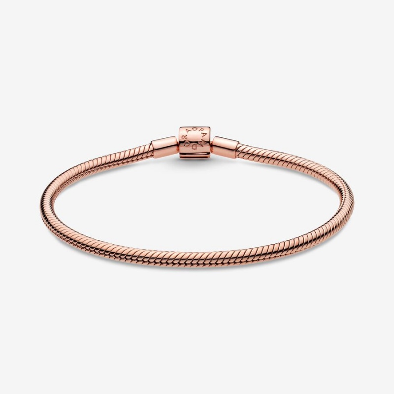 Pandora Moments Barrel Clasp Snake Kette Rosa Gold | GJSFZKA-45